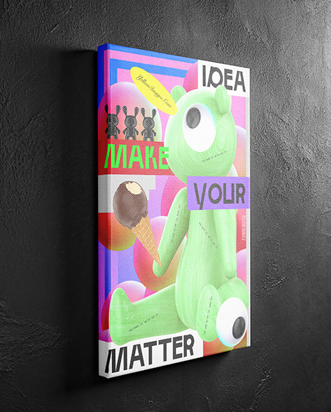 Canvas Picture on the Wall Mockup
