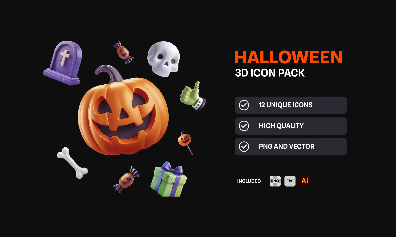 Halloweed 3D Icon Pack - Illustrations on PNG and Vector Format Halloweed 3D Icon Pack - Illustrations on PNG and Vector Format