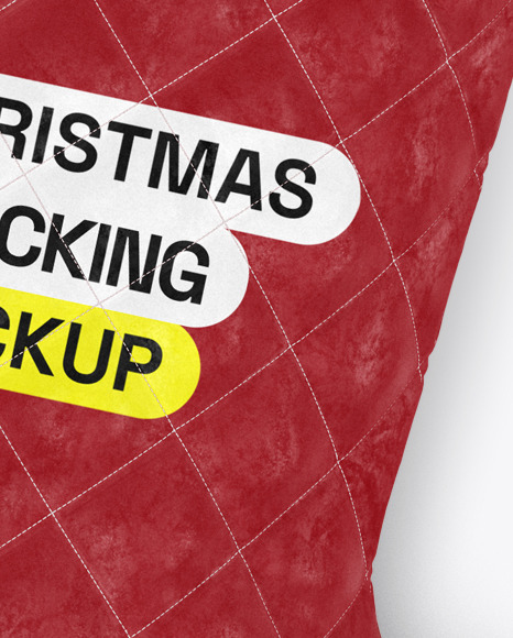 Quilted Christmas Stocking Mockup