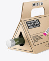 Triangular Kraft Box with Wine Bottle Mockup