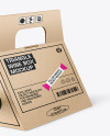 Triangular Kraft Box with Wine Bottle Mockup