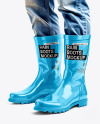 Rain Boots on Men's Legs with Jeans Mockup
