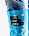 Rain Boots on Men's Legs with Jeans Mockup