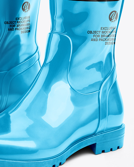 Rain Boots on Men's Legs with Jeans Mockup