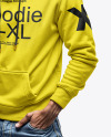 Black Man with Afro and Sunglasses Wearing a Hoodie and Jeans Mockup