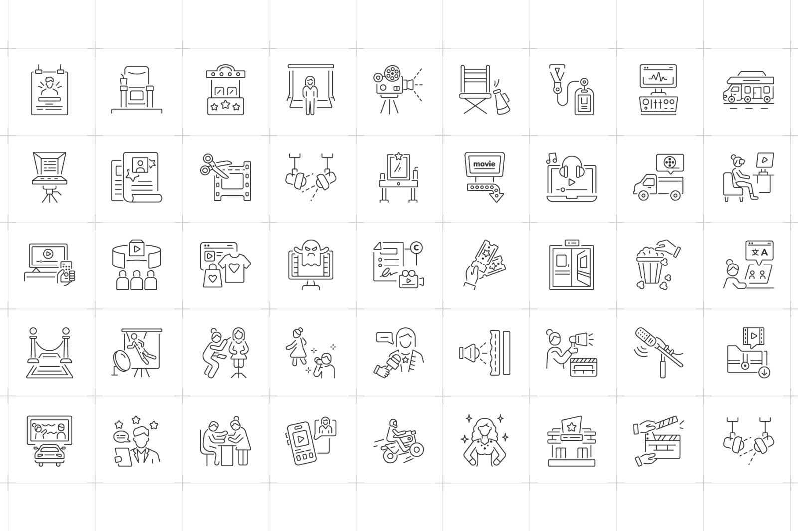 Movie and Theater Icon Set Movie and Theater Icon Set