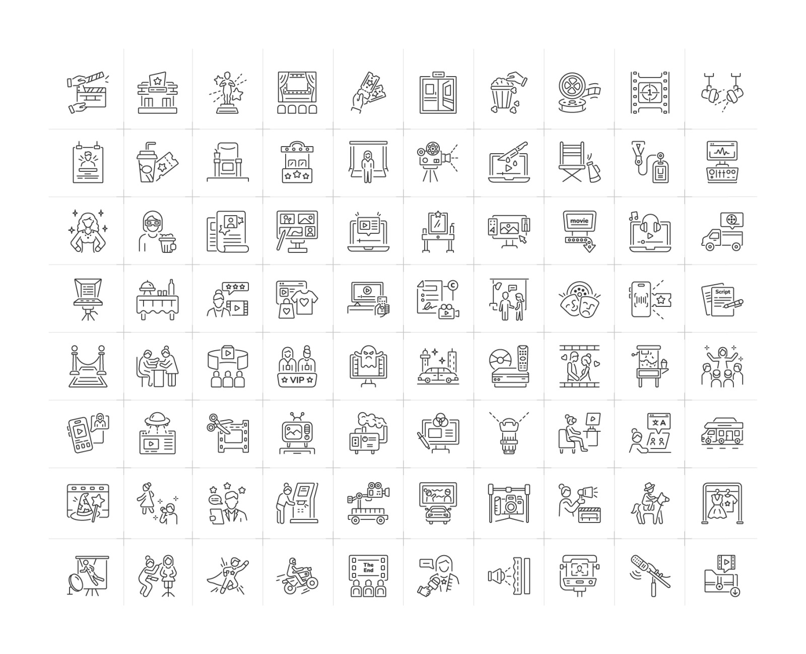 Movie and Theater Icon Set Movie and Theater Icon Set