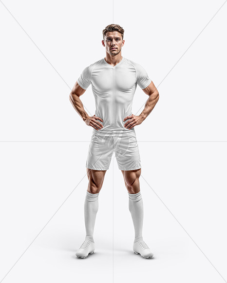 Soccer Player Wearing a Full Kit Mockup