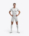 Soccer Player Wearing a Full Kit Mockup