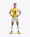 Soccer Player Wearing a Full Kit Mockup