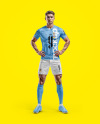 Soccer Player Wearing a Full Kit Mockup