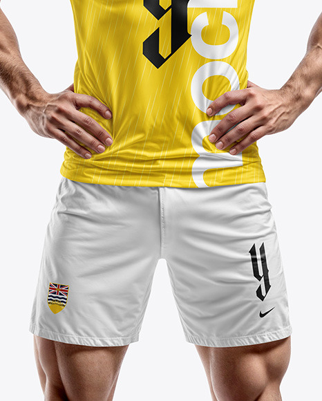 Soccer Player Wearing a Full Kit Mockup
