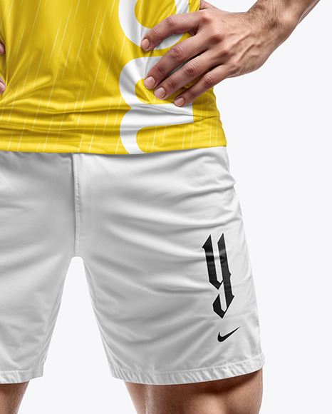 Soccer Player Wearing a Full Kit Mockup