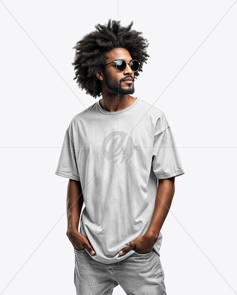 Man Wearing a T-Shirt and Sunglasses Mockup
