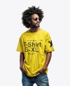 Man Wearing a T-Shirt and Sunglasses Mockup