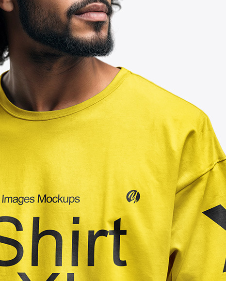 Man Wearing a T-Shirt and Sunglasses Mockup