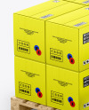Wooden Pallet With Boxes Mockup