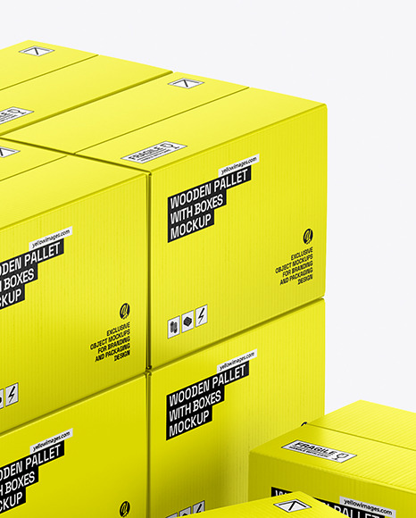 Wooden Pallet With Boxes Mockup