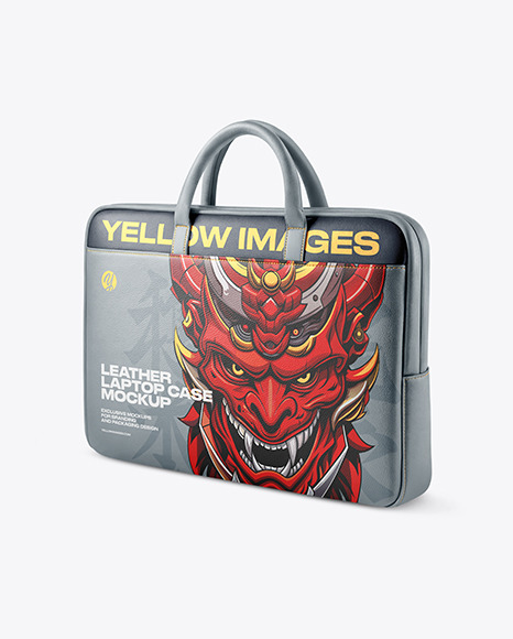 Leather Laptop Case Mockup - Half Side View