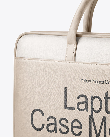 Leather Laptop Case Mockup - Half Side View