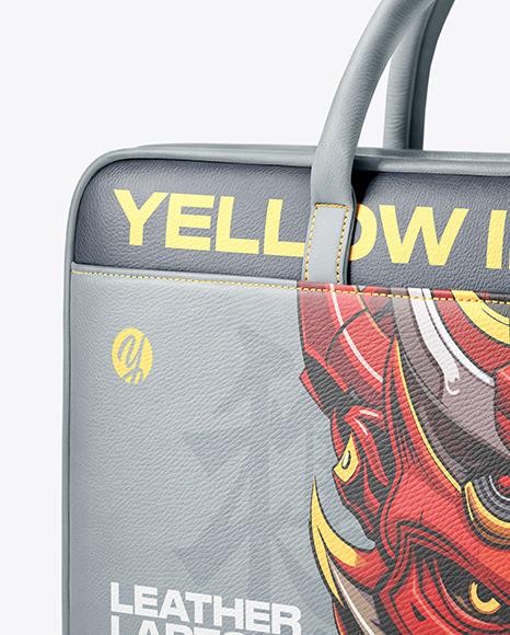 Leather Laptop Case Mockup - Half Side View