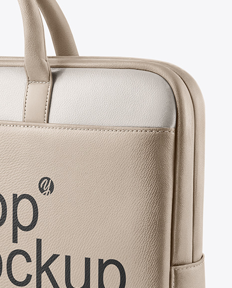 Leather Laptop Case Mockup - Half Side View