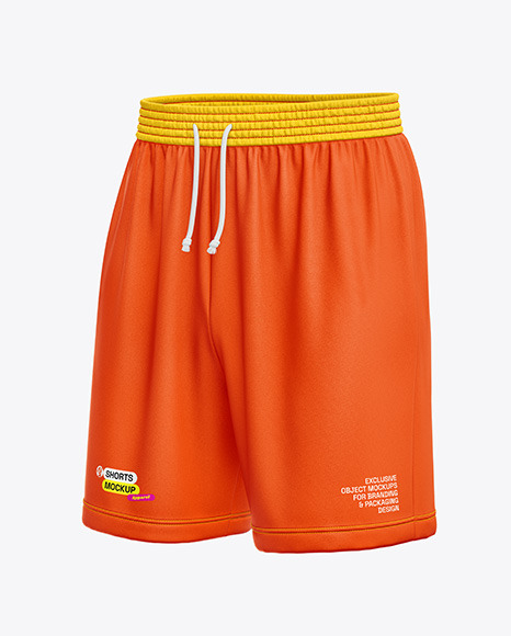 Knitted Shorts Mockup - Front Half Side View