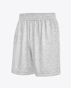 Melange Knitted Shorts Mockup - Front Half Side View