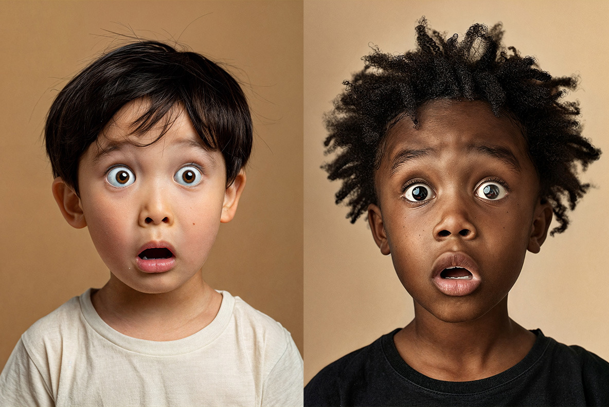 Surprised children - 57 images