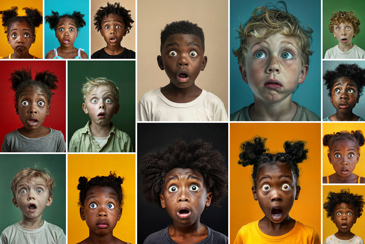 Surprised children - 57 images