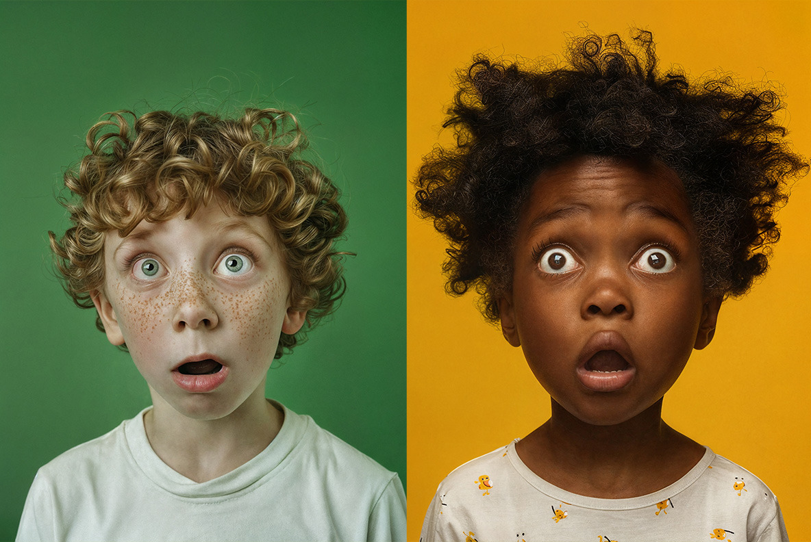 Surprised children - 57 images