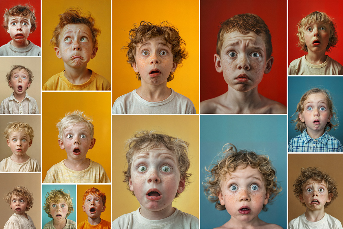 Surprised children - 57 images