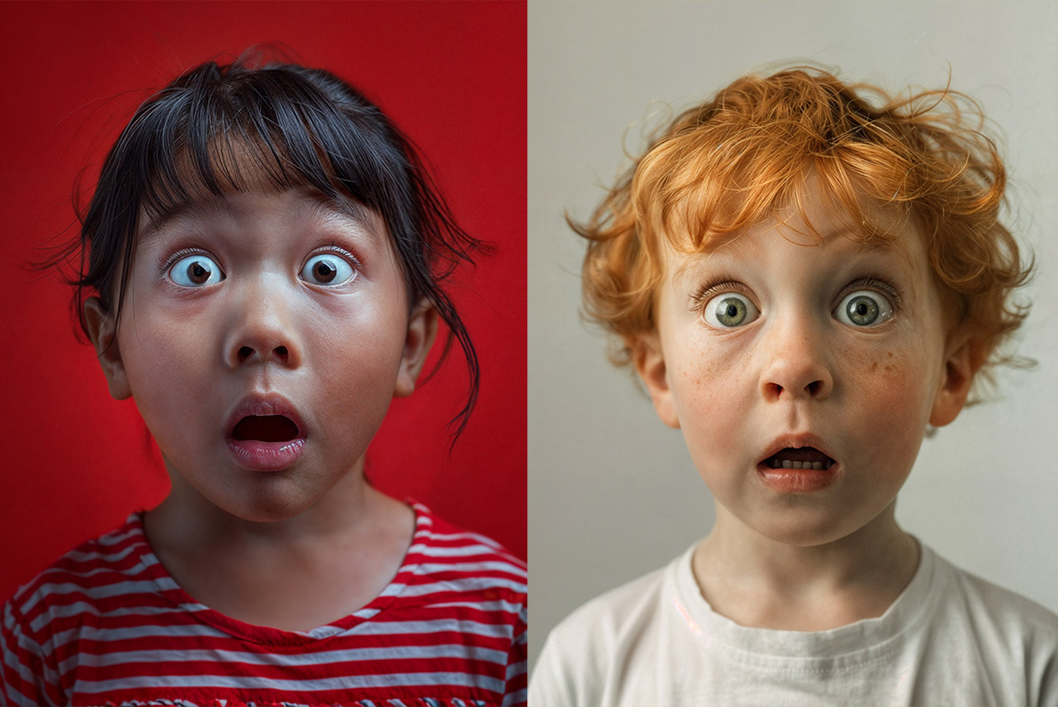 Surprised children - 57 images