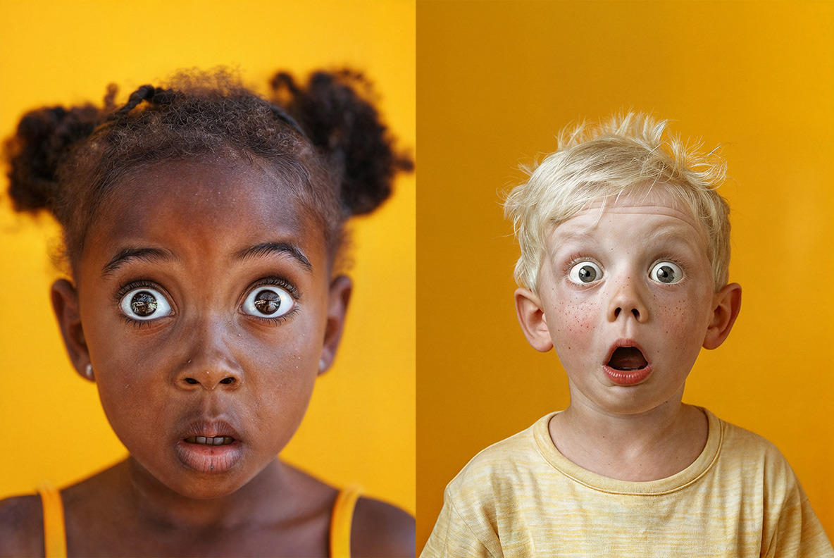 Surprised children - 57 images