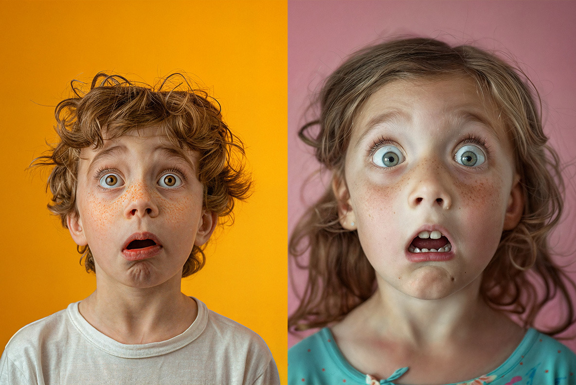 Surprised children - 57 images