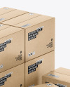 Wooden Pallet With Kraft Boxes Mockup