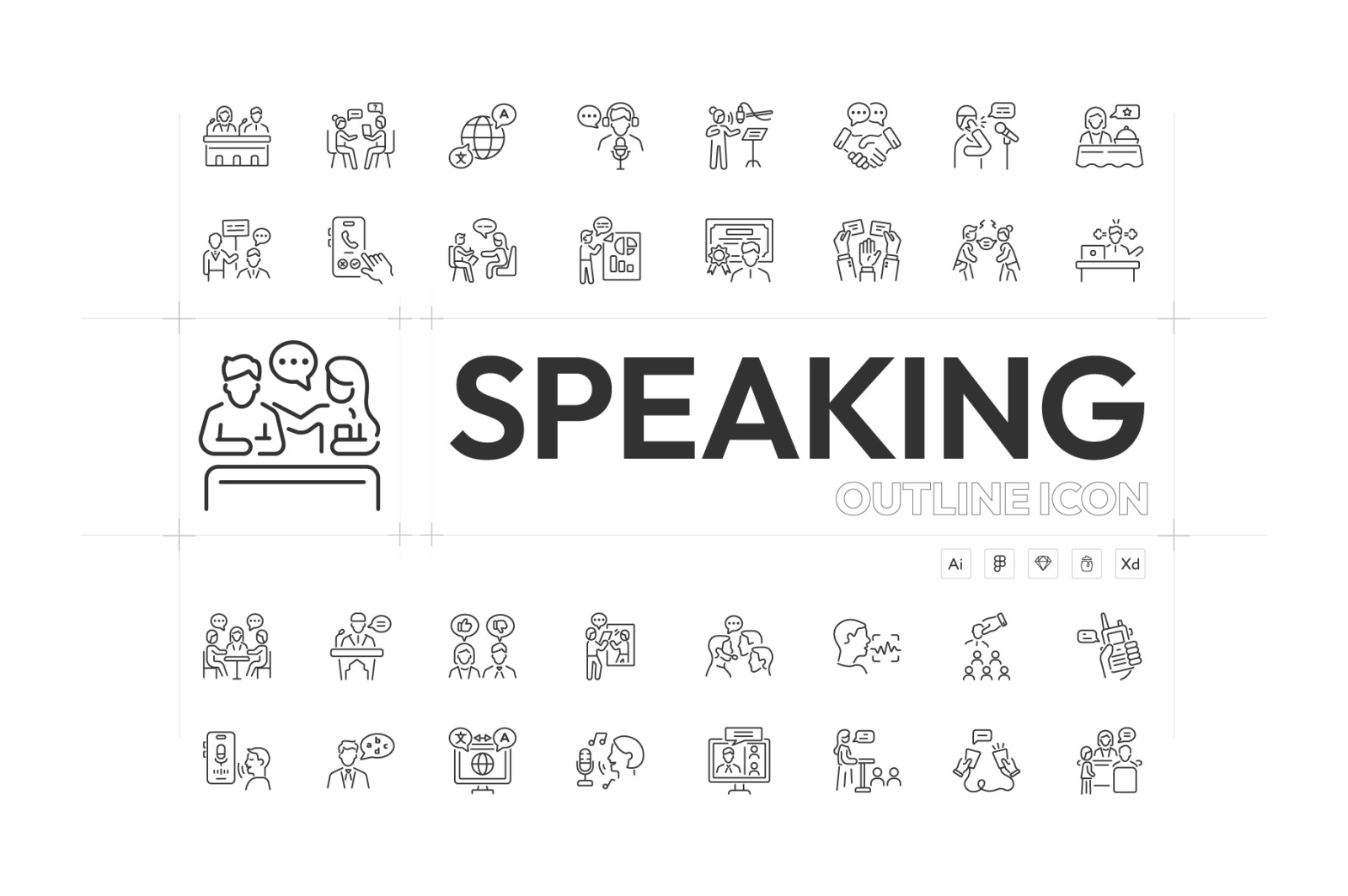 Talking and Speaking Icon Set Talking and Speaking Icon Set