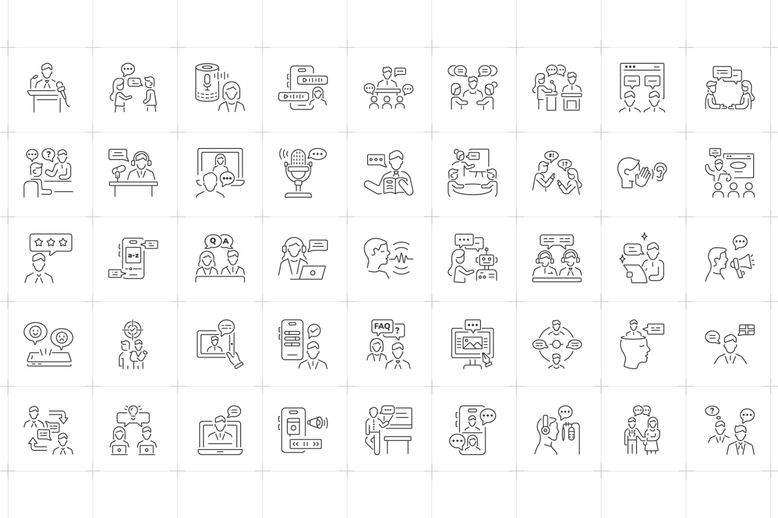 Talking and Speaking Icon Set Talking and Speaking Icon Set