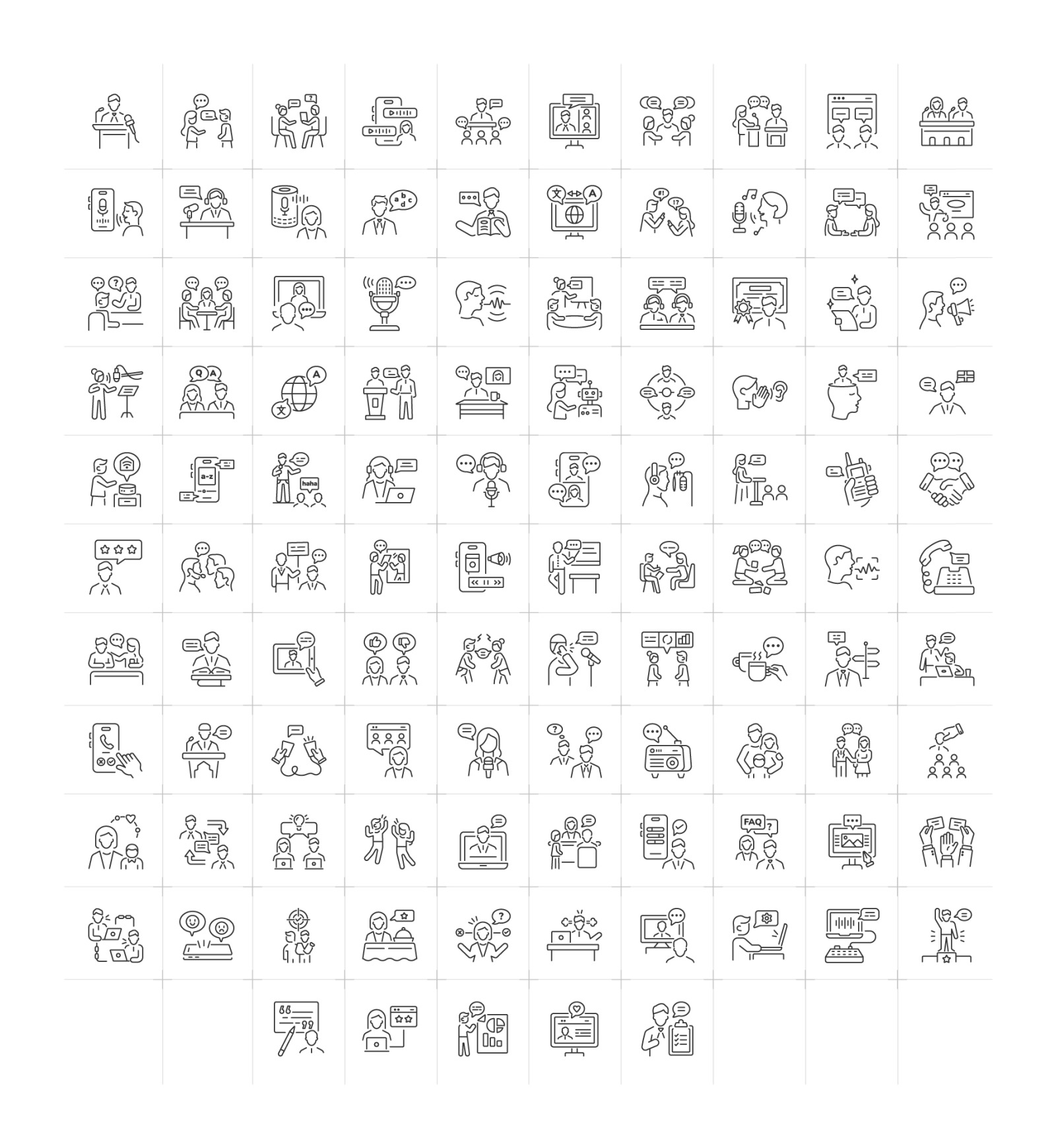 Talking and Speaking Icon Set Talking and Speaking Icon Set