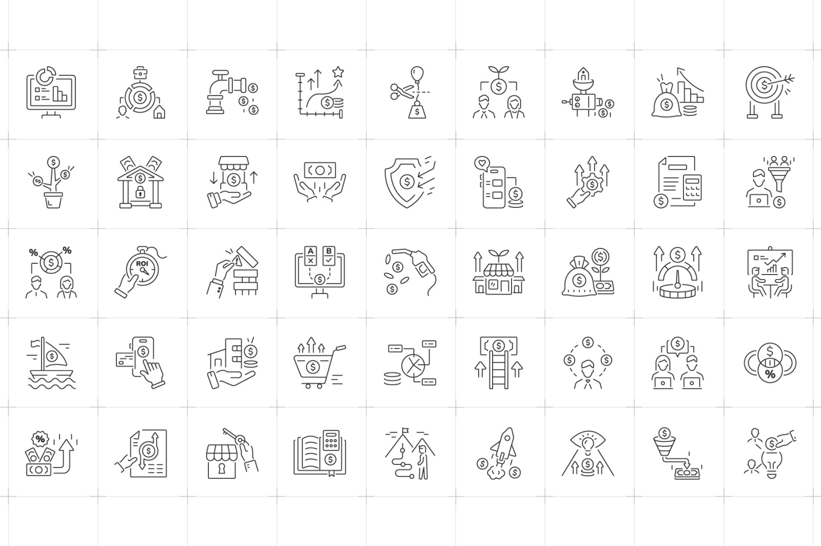 ROI and Revenue Icon Pack ROI and Revenue Icon Pack