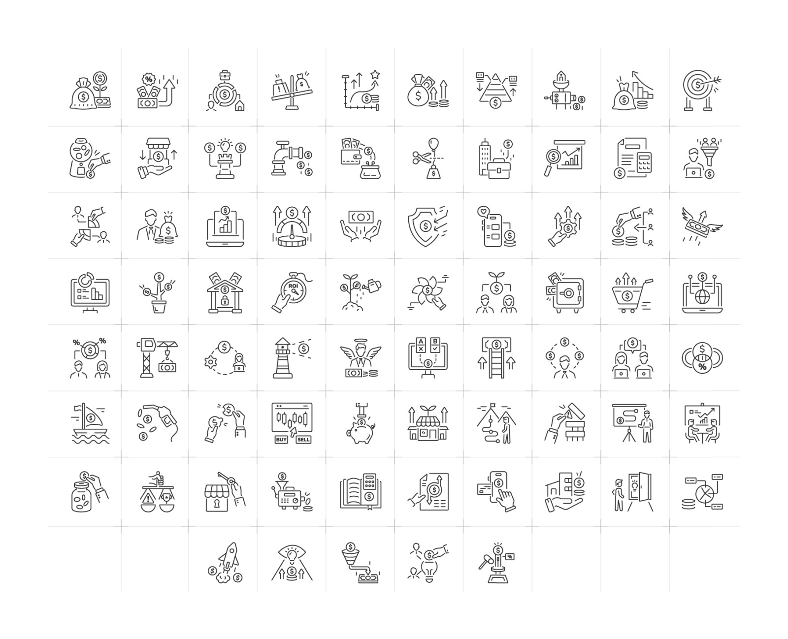 ROI and Revenue Icon Pack ROI and Revenue Icon Pack