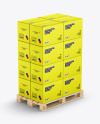 Wooden Pallet With Boxes Mockup