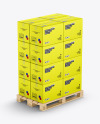 Wooden Pallet With Boxes Mockup