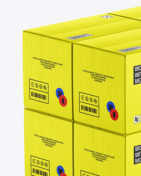 Wooden Pallet With Boxes Mockup