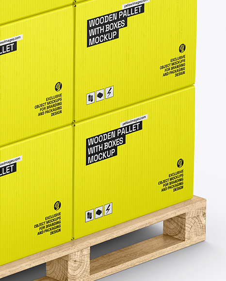 Wooden Pallet With Boxes Mockup