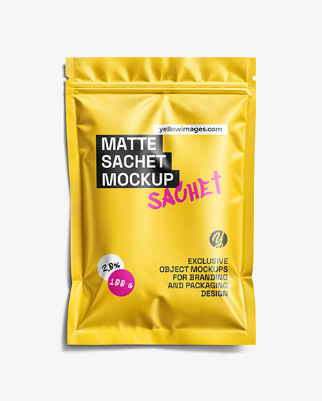 Matte Sachet with Zip Lock Mockup