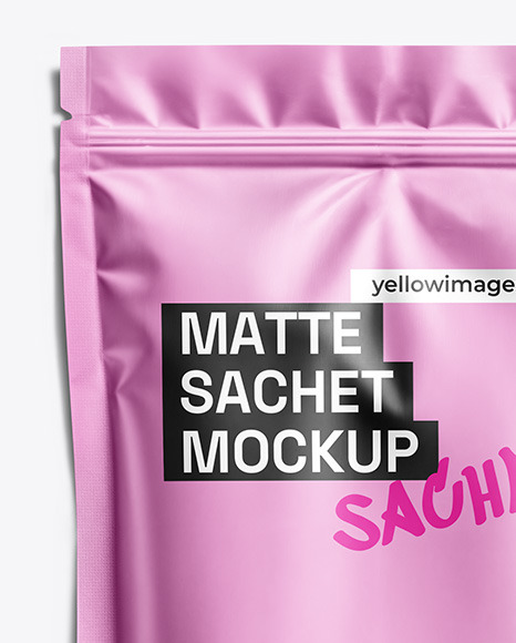 Matte Sachet with Zip Lock Mockup