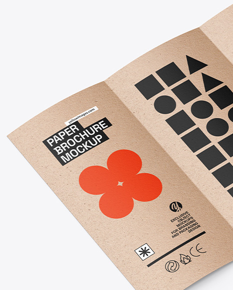 Kraft Trifold Brochure Mockup