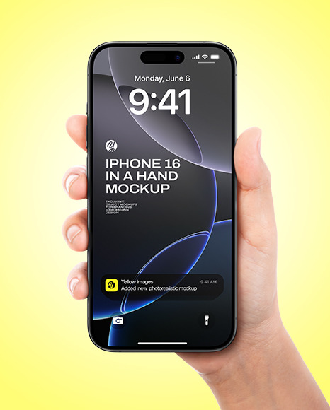 iPhone 16 in a Hand Mockup