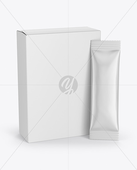 Paper Box With Glossy Snack Bar Mockup